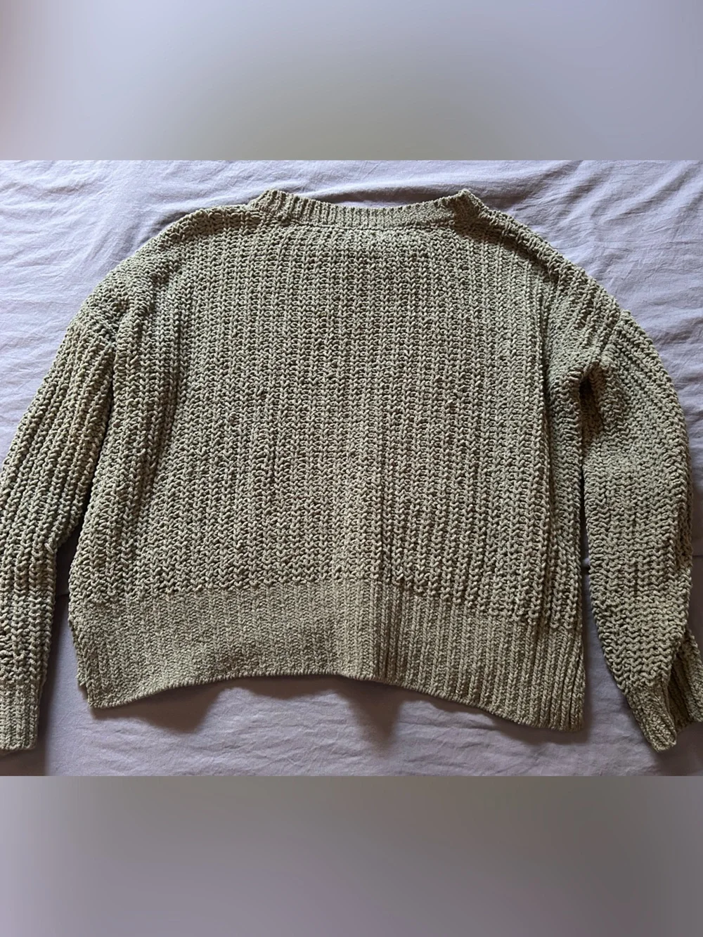 SO Olive Green Chunky Crew Neck Sweater